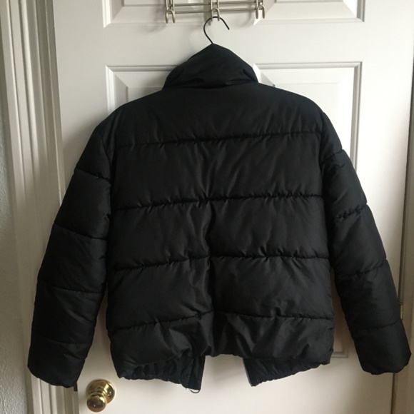 Black Puffer Jacket w/ Collar - Picture 3 of 3